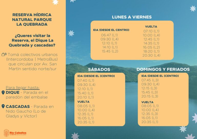 HORARIOS DIQUE LA QUEBRADA 768x543